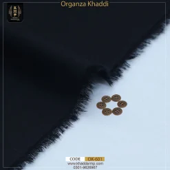Organza Khaddar jet Black   OK-601